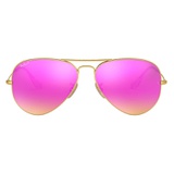 Ray-Ban Standard Icons 58mm Mirrored Polarized Aviator Sunglasses_GOLD/ PINK MIRROR