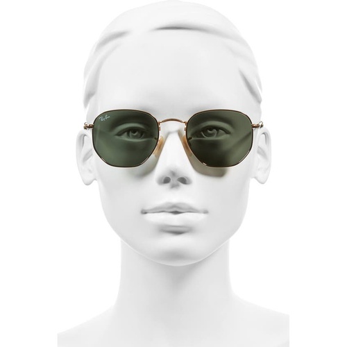 레이벤 Ray-Ban 51mm Hexagonal Flat Lens Sunglasses_METAL GOLD/ GREEN