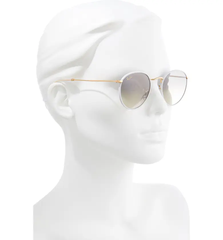 레이벤 Ray-Ban Crystal Phantos 50mm Gradient Round Sunglasses_GREY ON GOLD / CLEAR GRAD GREY