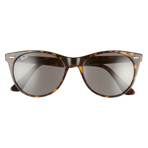 레이벤 Ray-Ban 55mm Round Wayfarer Sunglasses_HAVANA/ DARK GREY SOLID