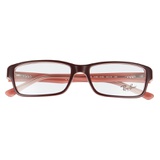 Ray-Ban 54mm Rectangular Blue Light Blocking Glasses_BROWN PINK/ CLEAR