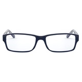 Ray-Ban 54mm Rectangular Blue Light Blocking Glasses_TRANSPARENT GREY