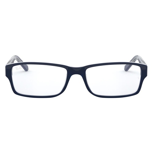 레이벤 Ray-Ban 54mm Rectangular Blue Light Blocking Glasses_TRANSPARENT GREY