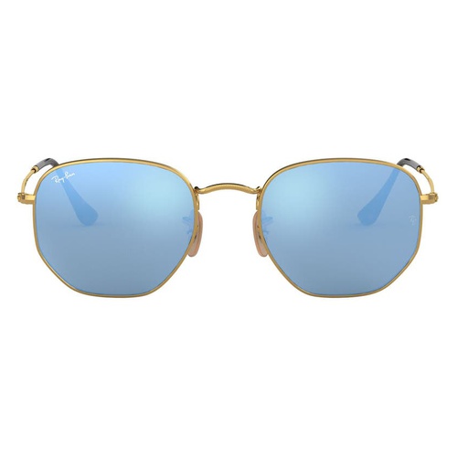 레이벤 Ray-Ban Icons 51mm Sunglasses_GOLD/ LIGHT BLUE FLASH