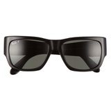 Ray-Ban 54mm Polarized Wayfarer Sunglasses_SHINY BLACK/ GREEN