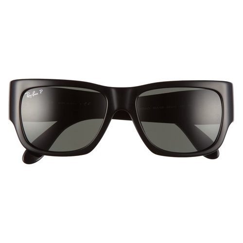 레이벤 Ray-Ban 54mm Polarized Wayfarer Sunglasses_SHINY BLACK/ GREEN
