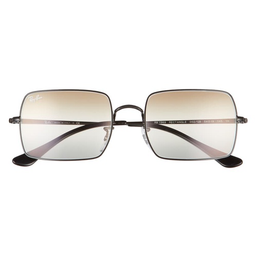 레이벤 Ray-Ban 54mm Rectangular Sunglasses_BLACK/ CLEAR GRADIENT BROWN