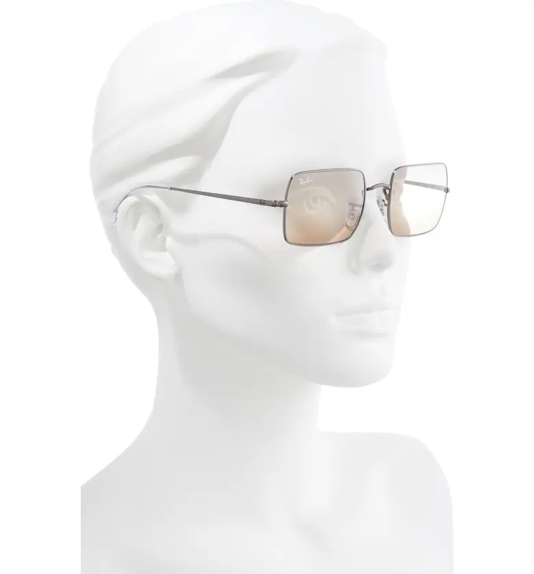 레이벤 Ray-Ban 54mm Rectangular Sunglasses_GUNMETAL / PINK GRADIENT GREY