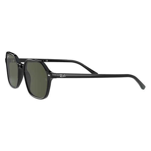 레이벤 Ray-Ban John 53mm Square Sunglasses_SHINY BLACK/ GREEN