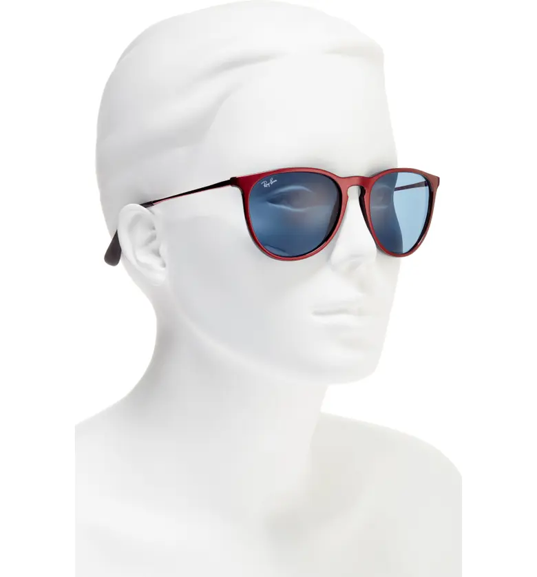 레이벤 Ray-Ban Erika Classic 54mm Sunglasses_RED BLACK/ DARK BLUE SOLID