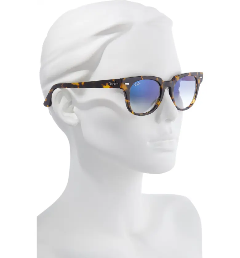 레이벤 Ray-Ban Meteor 50mm Gradient Wayfarer Sunglasses_YELLOW HAVANA/ CLEAR BLUE