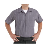 Red Kap Mens Striped Industrial Work Shirt with Pencil Stall, Regular Fit, Short Sleeve, Extra Large Tall