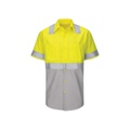 Red Kap Mens Hi-vis Ss Colorblock Ripstop Work Shirt-Type R, Class 2