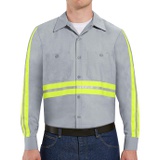 Red Kap Mens Industrial 2 Piece Lined Collar Work Shirt