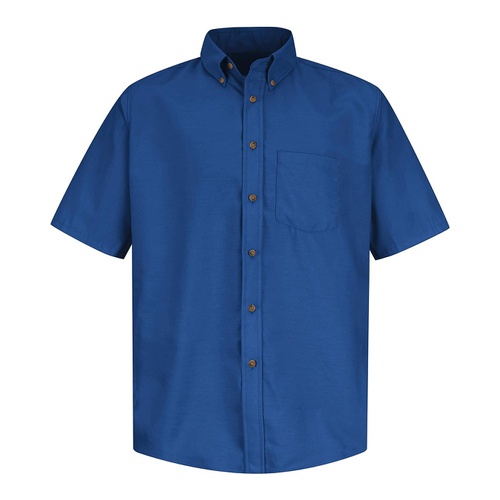  Red Kap mens Poplin Dress Shirt, Stain and Wrinkle Resistant, Short Sleeve