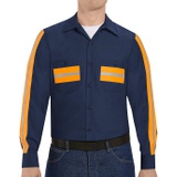 Red Kap Mens Industrial 2 Piece Lined Collar Work Shirt