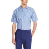 Red Kap Mens Industrial Stripe Work Shirt, Regular Fit, Short Sleeve