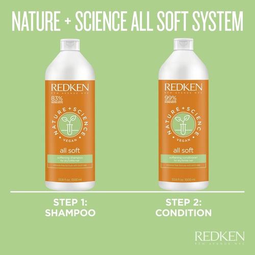  Redken Nature + Science All Soft Conditioner | For Dry Hair | Increases Manageability & Adds Shine | With Birch Sap | Vegan