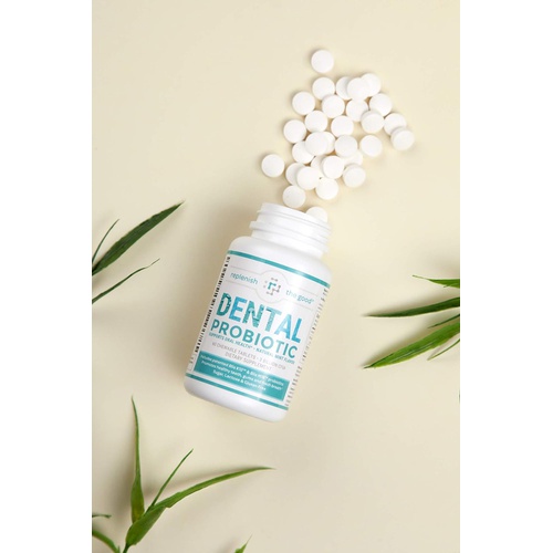  Replenish The Good Dental Probiotic Vegan Supplements w/ BLIS K12 & M18 Boosts Oral Health Fights Bad Breath (Halitosis), Tooth Decay, Strep Throat 60 Sugar-Free Chewable Tablets (