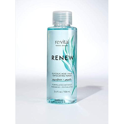  re:vital Renew, Glycolic Acid + Kelp Exfoliating Face Toner, Resurface & Smooth - 3.6 oz 106 ml