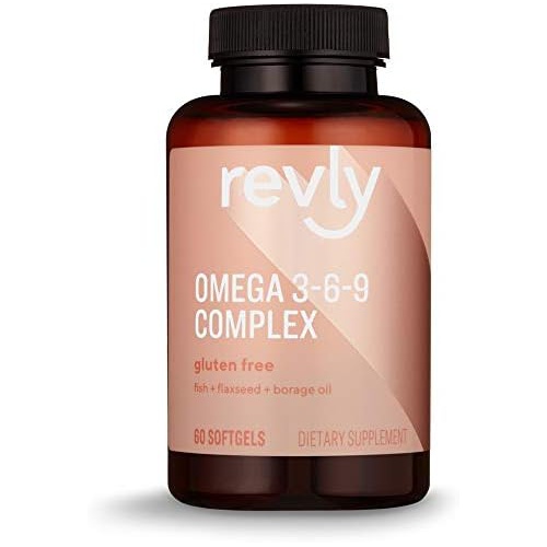  Amazon Brand - Revly Omega 3-6-9 Complex of Fish, Flaxseed and Borage Oil - EPA & DHA Omega-3 fatty acids - 60 Softgels, 2 Month Supply