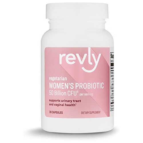  B07D139MTB Amazon Brand - Revly One Daily Womens Probiotic, Support Urinary Tract and Vaginal Health, 50 Billion CFU (7 strains), Lactobaccilus and Bifidobacteria blend, 30 Capsul
