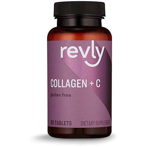  Amazon Brand - Revly Vitamin C, 2500 mg Collagen Peptides per Serving, 90 Tablets, 1 Month Supply