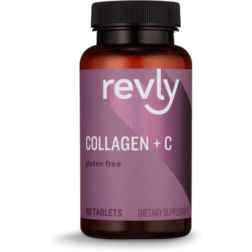  Amazon Brand - Revly Vitamin C, 2500 mg Collagen Peptides per Serving, 90 Tablets, 1 Month Supply