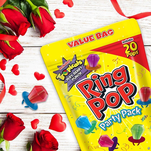  Ring Pop Individually Wrapped Bulk Lollipop Variety Party Pack  20 Count Lollipop Suckers w/ Assorted Flavors - Fun Candy for Birthdays and Celebrations