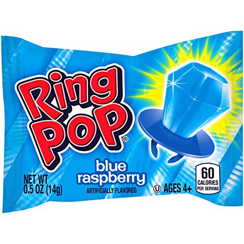  Ring Pop Individually Wrapped Blue Raspberry Bulk Lollipop Easter Pack  30 Count Blue Raspberry Flavored Lollipop Suckers - Fun Candy for Easter Decorations, Baskets & Egg Hunts