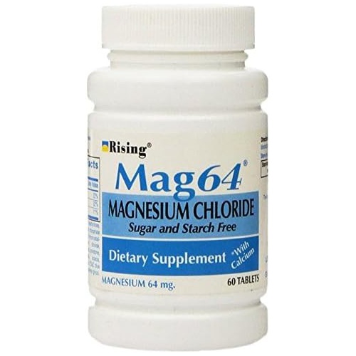 Rising Mag64 Magnesium Chloride with Calcium Tablets, 60 Count (Pack of 5)