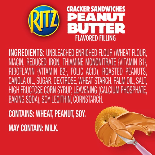  Ritz (RIUM9) Sandwich Crackers, (6 Boxes) 1.38 Ounce (Pack of 48), Peanut Butter, 66.24 Ounce