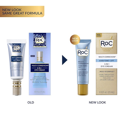  RoC Multi Correxion 5 in 1 Eye Cream, 0.5 Ounce for Under Eye Bags & Dark Circles (Packaging May Vary)