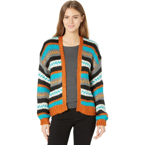  Rock and Roll Cowgirl Open Front Horizontal Stripe Cardigan 46-2377