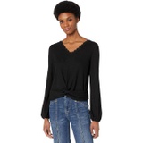 Rock and Roll Cowgirl Waffle Knit Top with Twisted Front Hem 48T2369