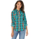 Rock and Roll Cowgirl Snap Shirt with Aztec Print RRWSOSRZ15