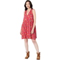 Roper Sleeveless Rayon Dress wu002F Red All Over Western Print