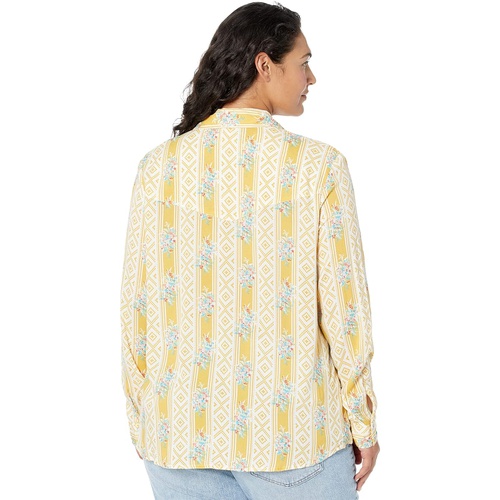 로퍼 Roper Plus Size Rayon Western Blouse with Southwest Wallpaper Print