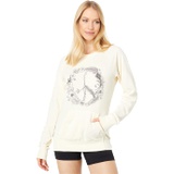 Roper Lightweight Hoodie wu002F Floral Peace Sign Screen Print