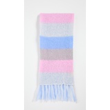 Rose Carmine Stripe Mohair Scarf