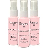 Rosense 100% Pure Natural Vegan Turkish Rose Water Face Toner 1 fl oz Travel Size - Trio Pack