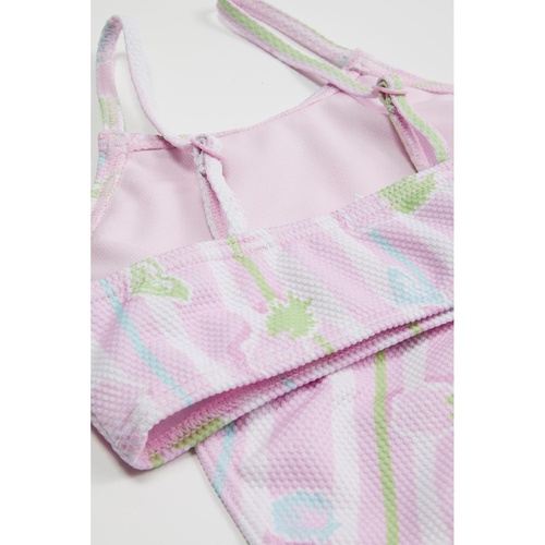 록시 Roxy Kids Pineapple Line Crop Top Set Swimsuit (Toddler/Little Kids/Big Kids)