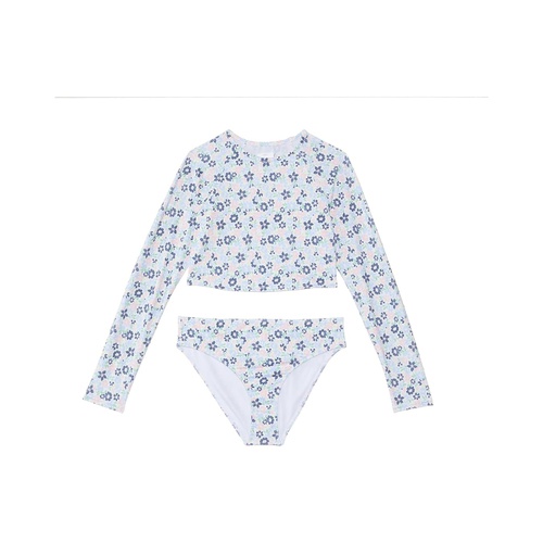 록시 Roxy Kids Dreamer Crop Top Long Sleeve Swimsuit Set (Little Kids/Big Kids)