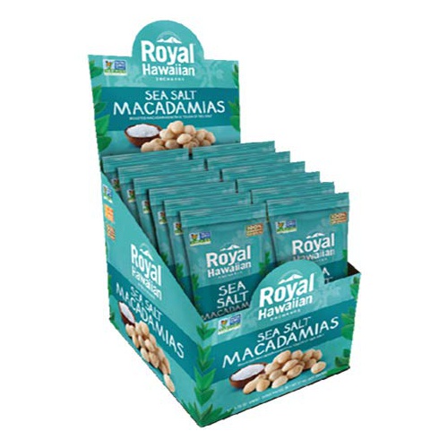  Royal Hawaiian Orchards Royal Hawaiian Macadamia Nuts Roasted Salted--Snack Pack (Sea Salt)-12 1-oz Packages-Low Carb, Keto Friendly Snack, and Great for Paleo Diet