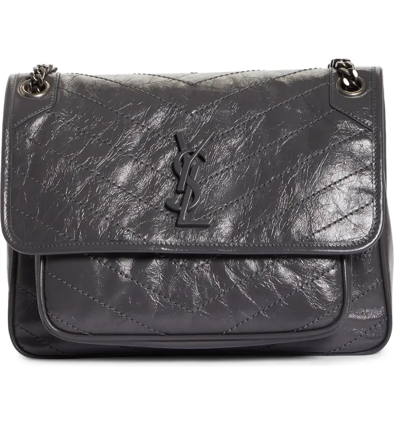 Saint Laurent Medium Niki Matelasse Leather Shoulder Bag_STORM