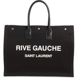 Saint Laurent Noe Rive Gauche Logo Canvas Tote_NOIR/ BLANC