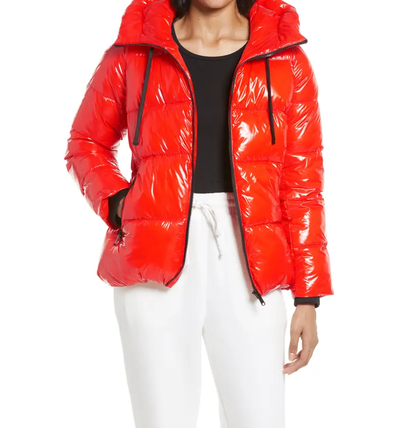 Sam Edelman Water Repellent Puffer Jacket_BRIGHT PAPAYA