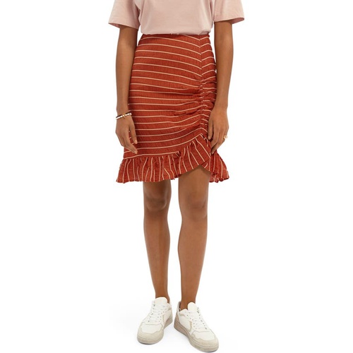  Scotch & Soda Ruched Stripe Skirt_0041-RUST