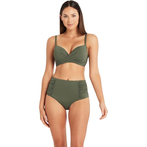  SEA LEVEL SWIM Essentials Gathered Side High-Waist Pant Bottoms Swimsuit