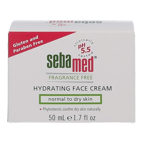  Sebamed Fragrance-Free Hydrating Face Cream Moisturizer Dermatologist Recommended for Normal to Dry Skin 1.7 Fluid Ounces (50 Milliliters) Set of 2, white